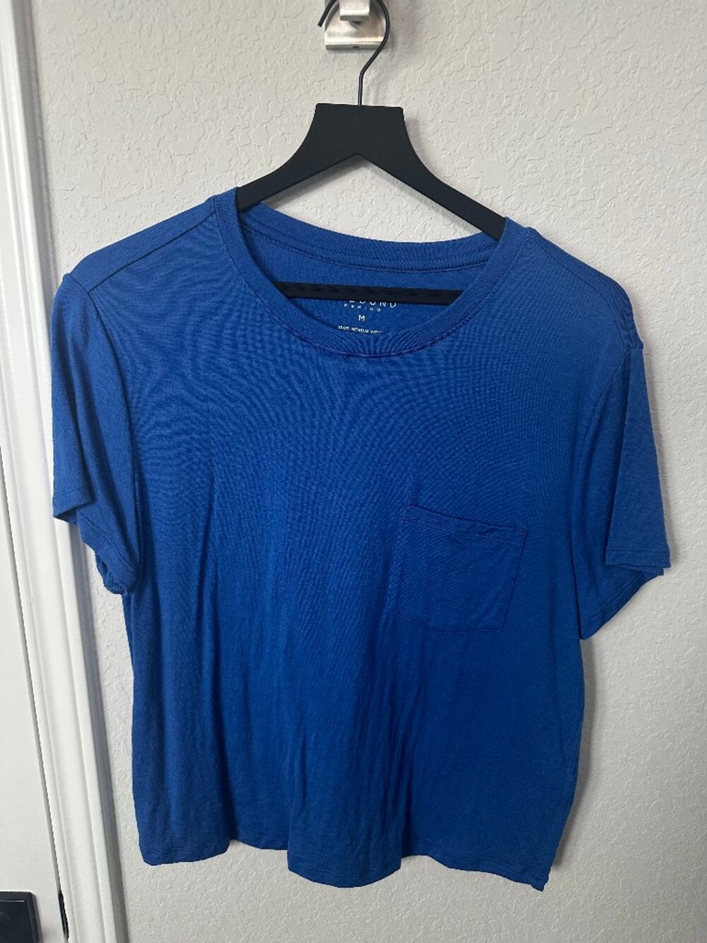 Brand New Bright Blue Unbound Merino Women's Merino Boxy Pocket Tee 100% Wool